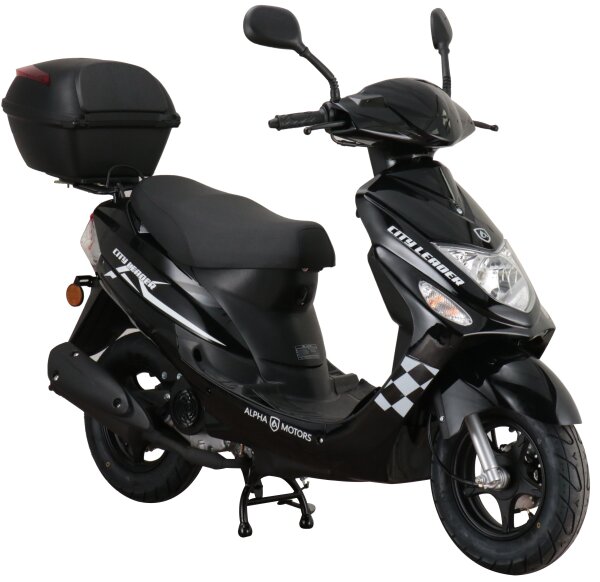 Motorroller CityLeader 50 ccm 45 kmh EURO 5 schwarz inkl. Topcase